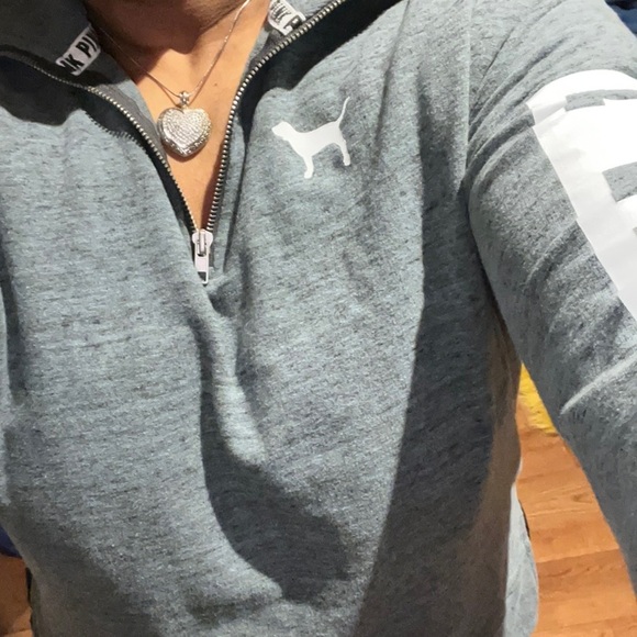 Pink  logo 3/4 zipper sweatshirt Sz XS - Picture 12 of 12